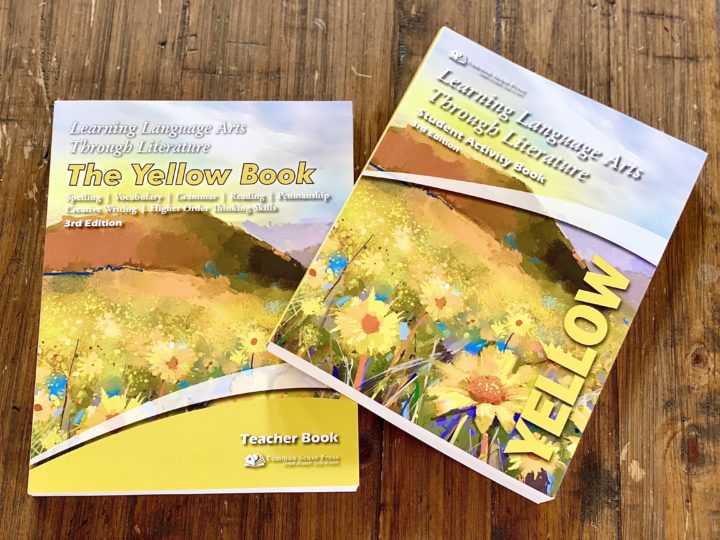 Pictured are the Teacher Book and Student Workbook for the Yellow Book of Common Sense Press